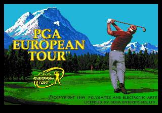 PGA European Tour (USA, Europe) Title Screen